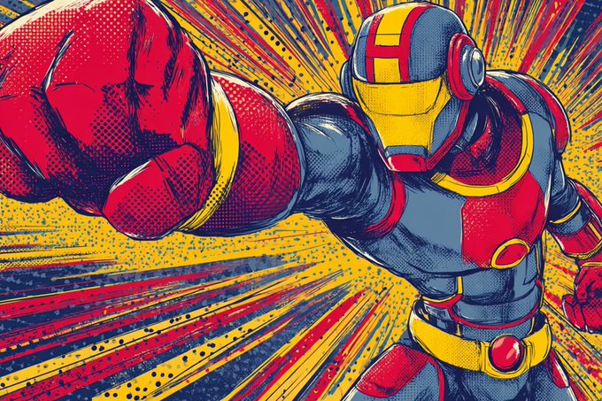 复古漫画风格卡通插画 