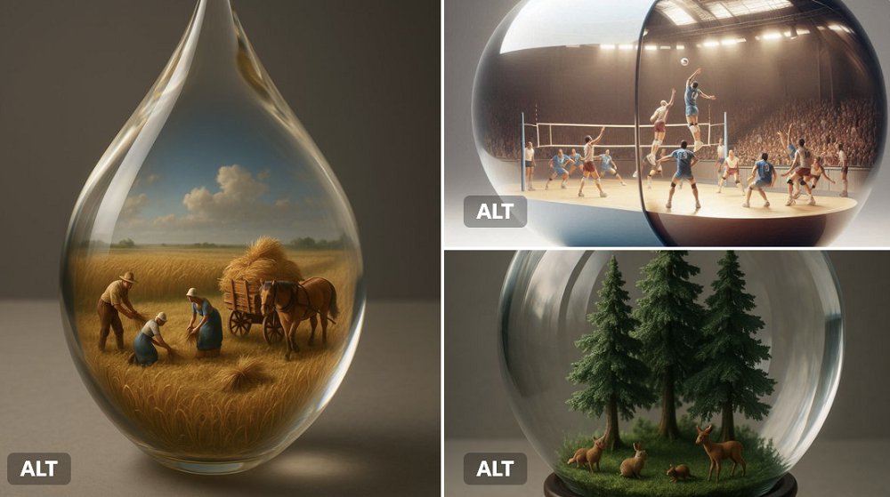 透明容器里有一个微型的3D世界